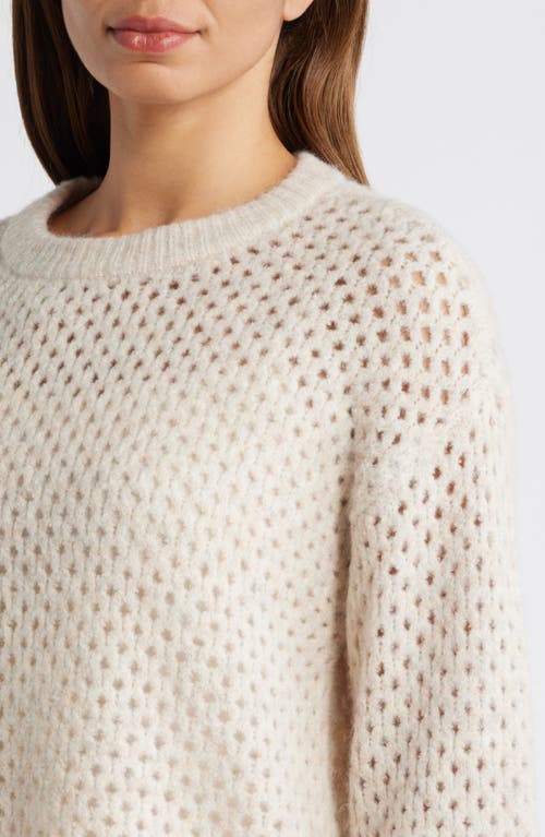 Wit & Wisdom Open Stitch Cuffed Sweater In Heather Light Oatmeal