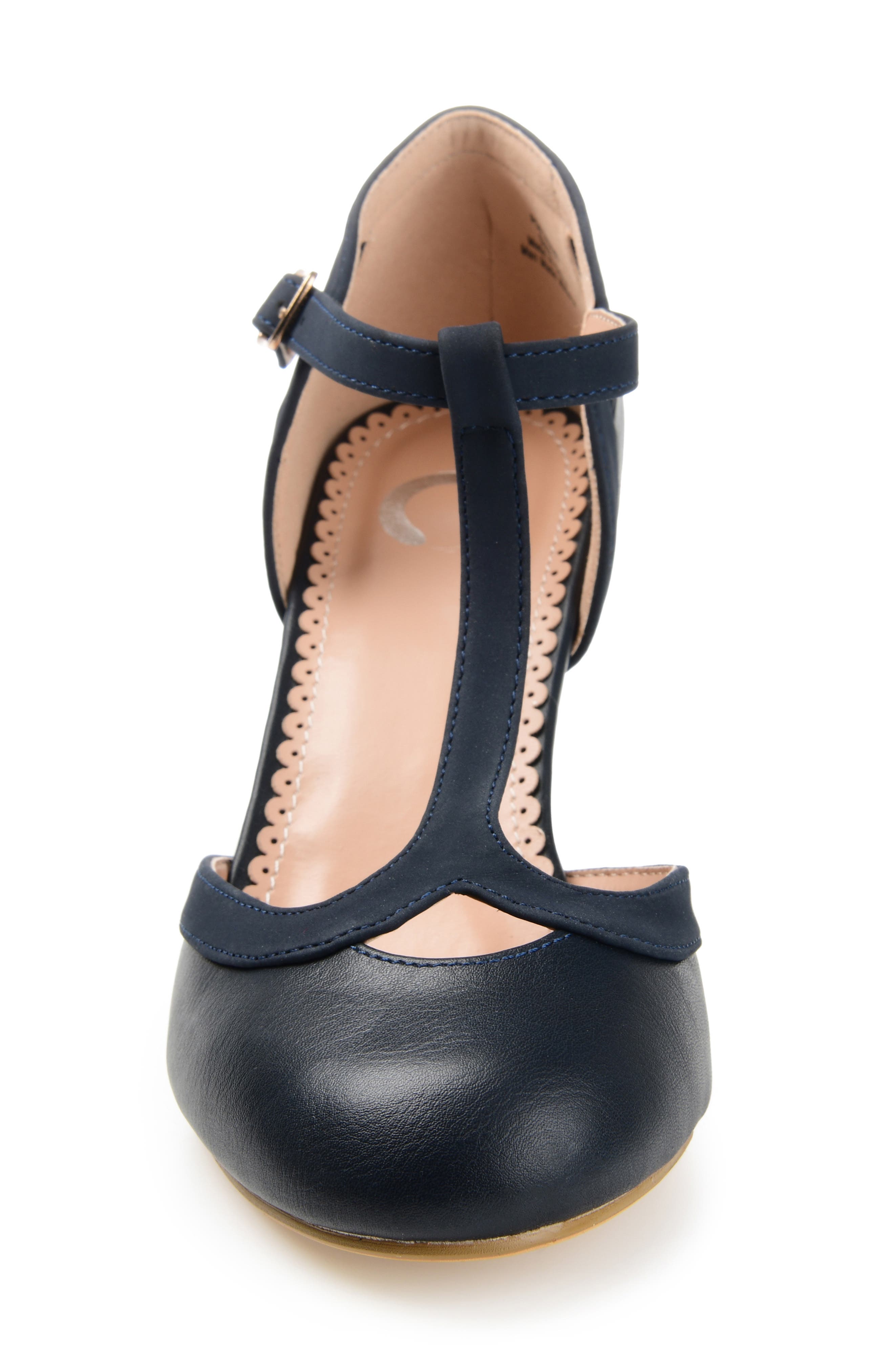 Olina T-Strap Pump - Narrow Width, Alternate, color, NAVY