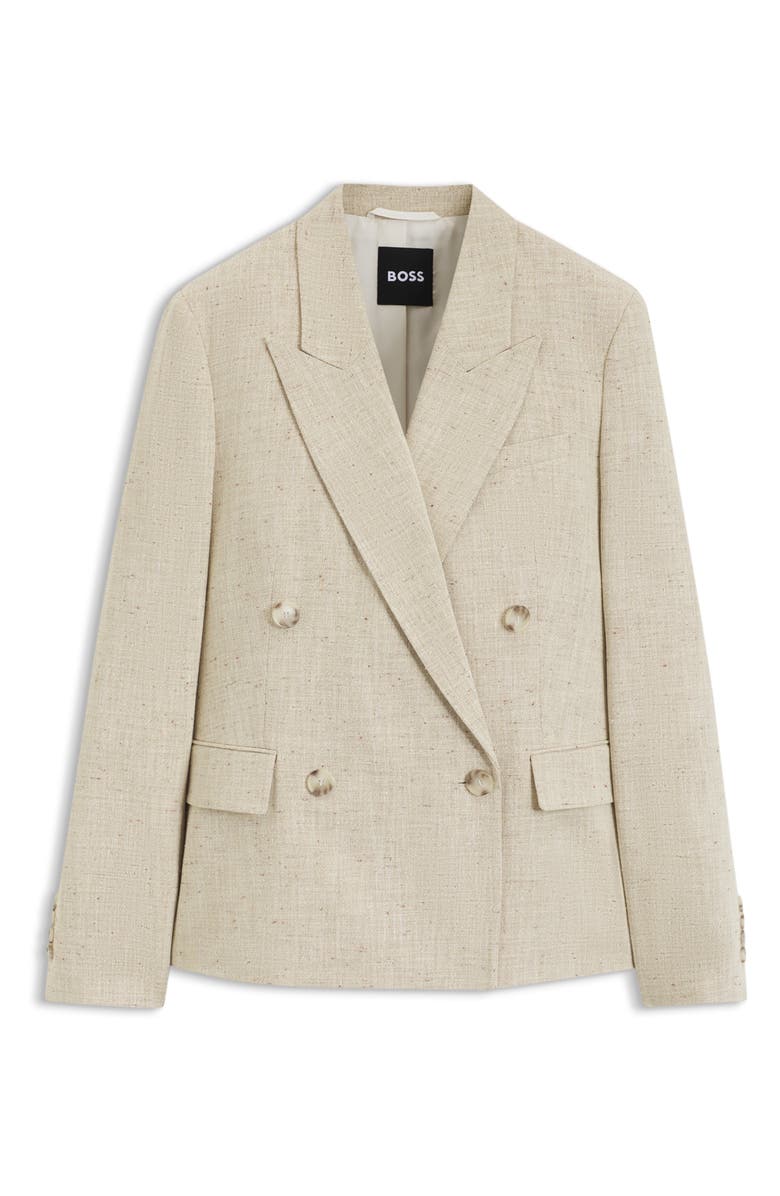 BOSS Jaleto Double Breasted Slub Jacket, Alternate, color, Tortoise Shell Melange