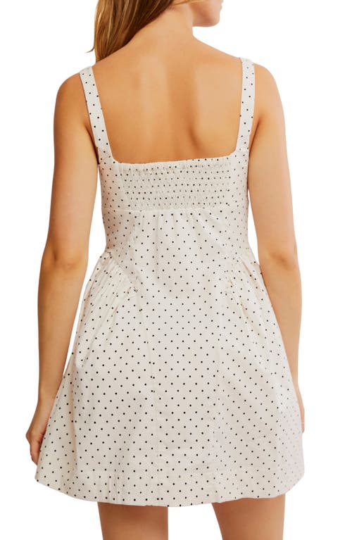Free People Astrid Polka Dot Minidress In Ivory Combo