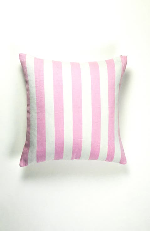 Cabana Stripe Handwoven Cotton Throw Pillow