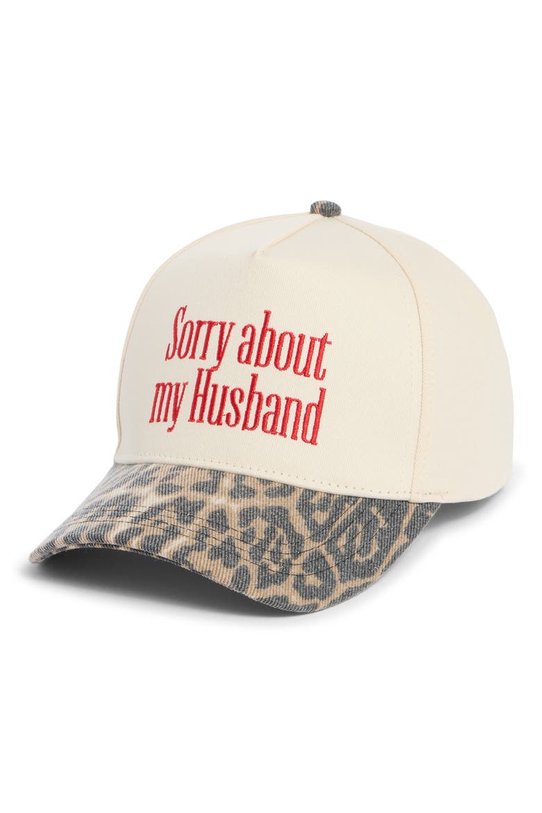 Sorry About My Husband Baseball Cap, Main, color, LEOPARD