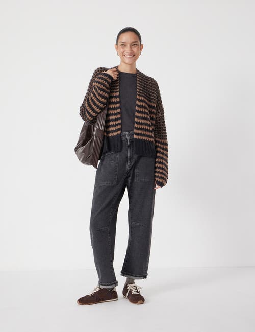 Hush Skye Wool Blend Stripe Cardigan In Brown