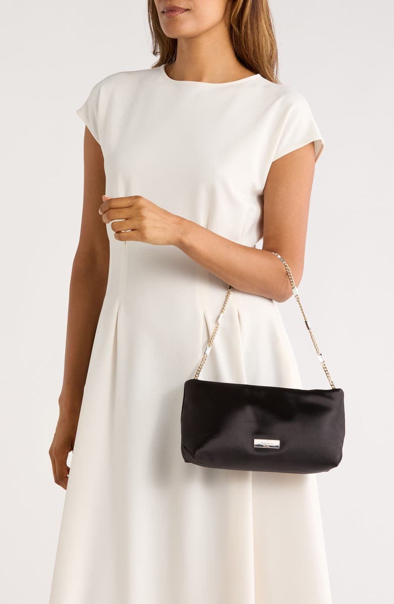 Kate Spade New York anya satin shoulder bag, Alternate, color, Black