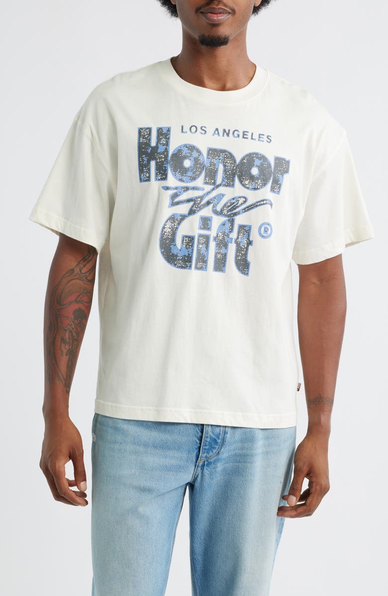 HONOR THE GIFT LA Cotton Graphic T-Shirt, Main, color, White