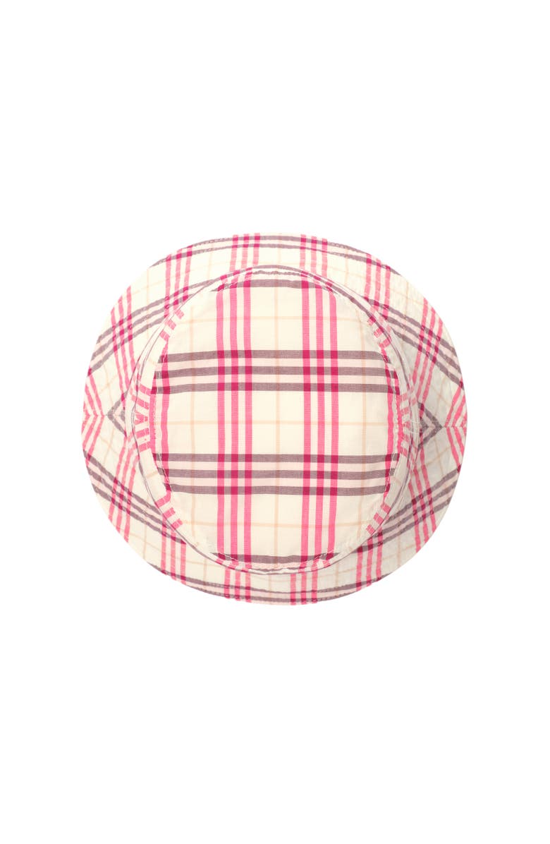 Burberry Check Cotton Bucket Hat, Alternate, color, Aubergine Purple