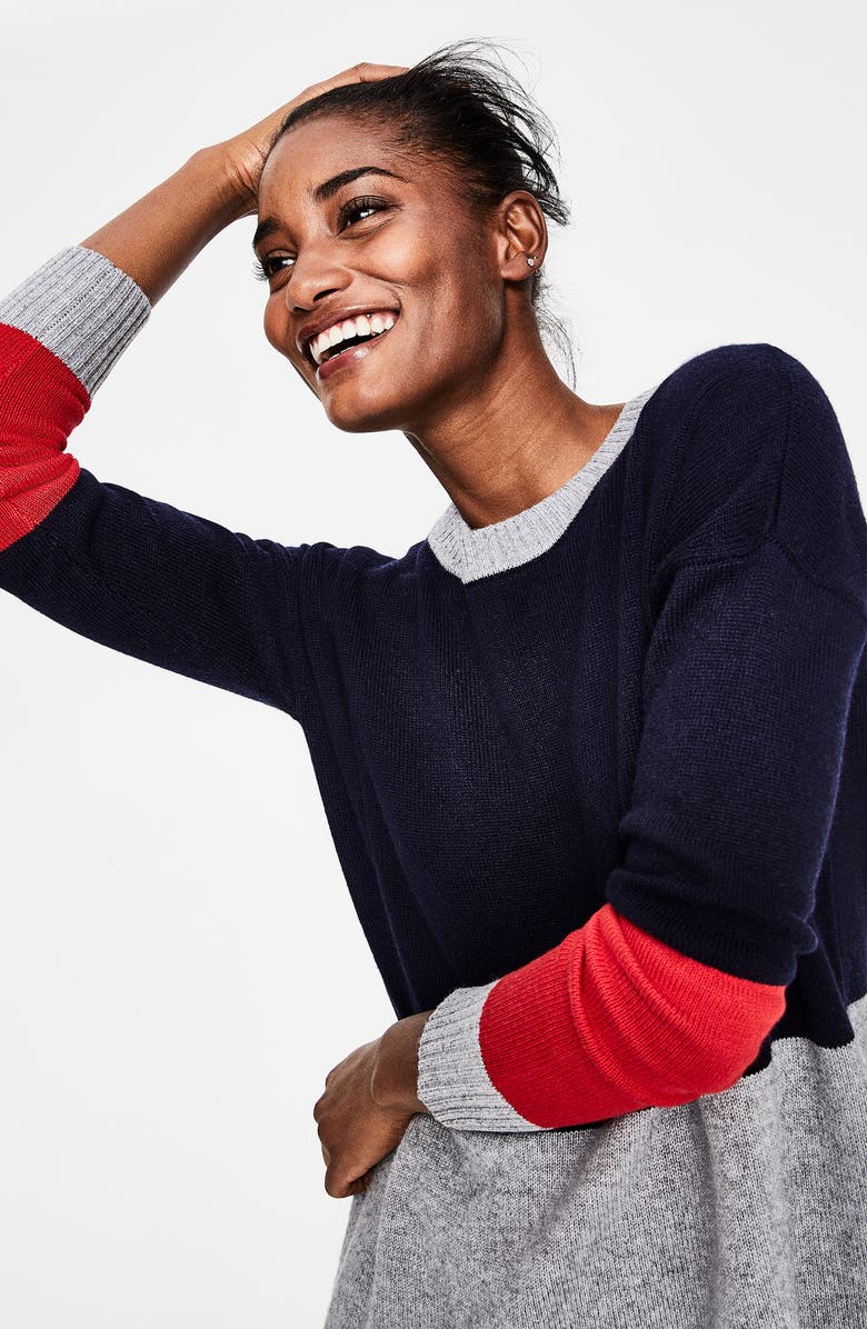 Boden Relaxed Colorblock Wool Cashmere Blend Sweater, Alternate, color, 