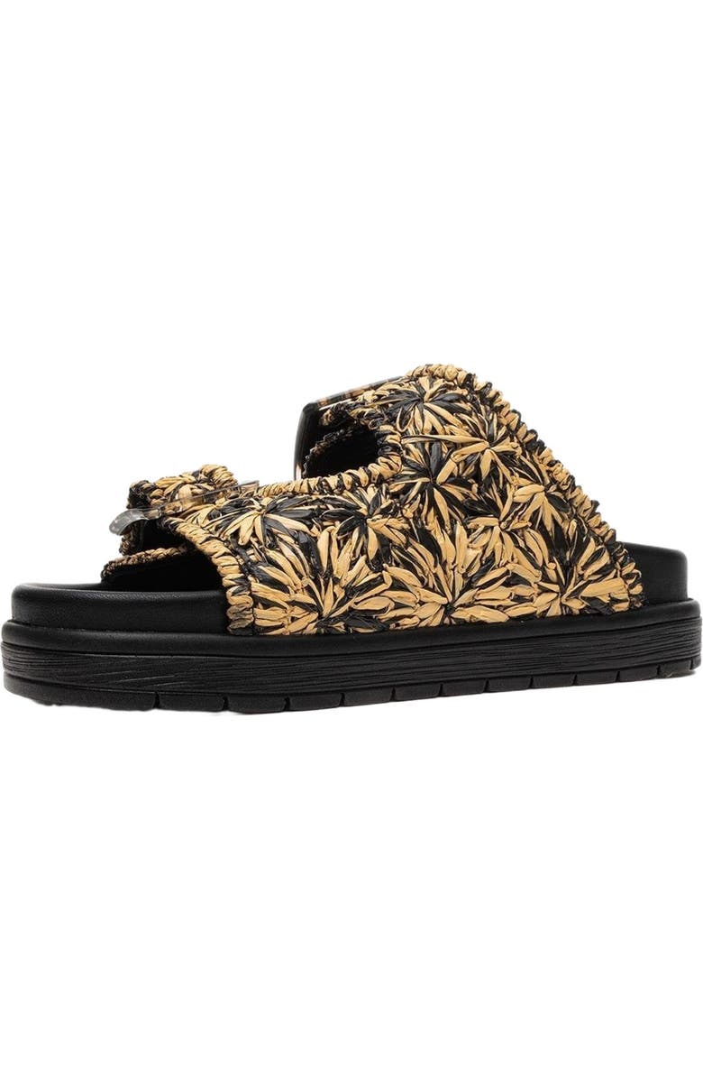 Forever & Always Shoes Milana Leather Double-Strap Sandal, Alternate, color, Black Leather