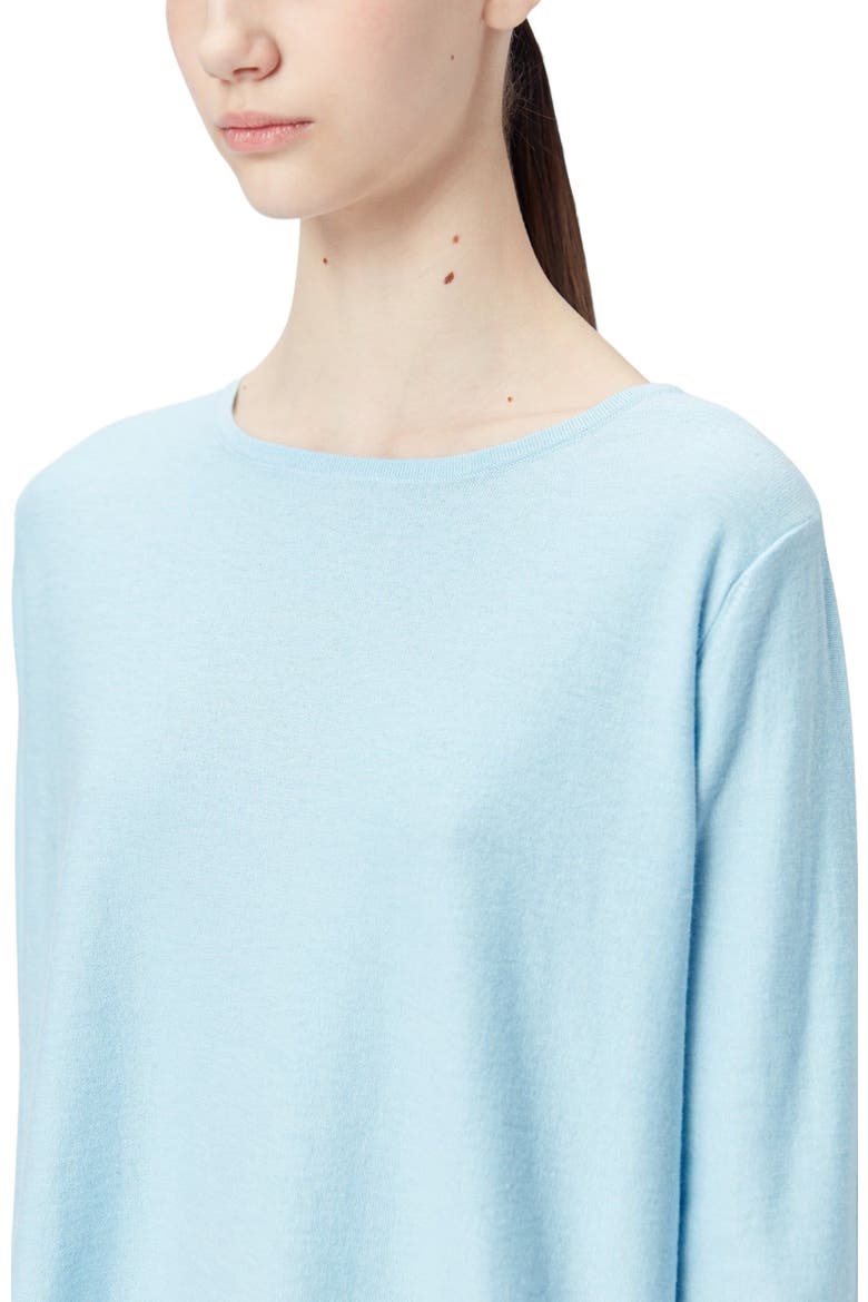Boatneck Cotton Silk Cashmere Blend Sweater, Alternate, color, aquamarine