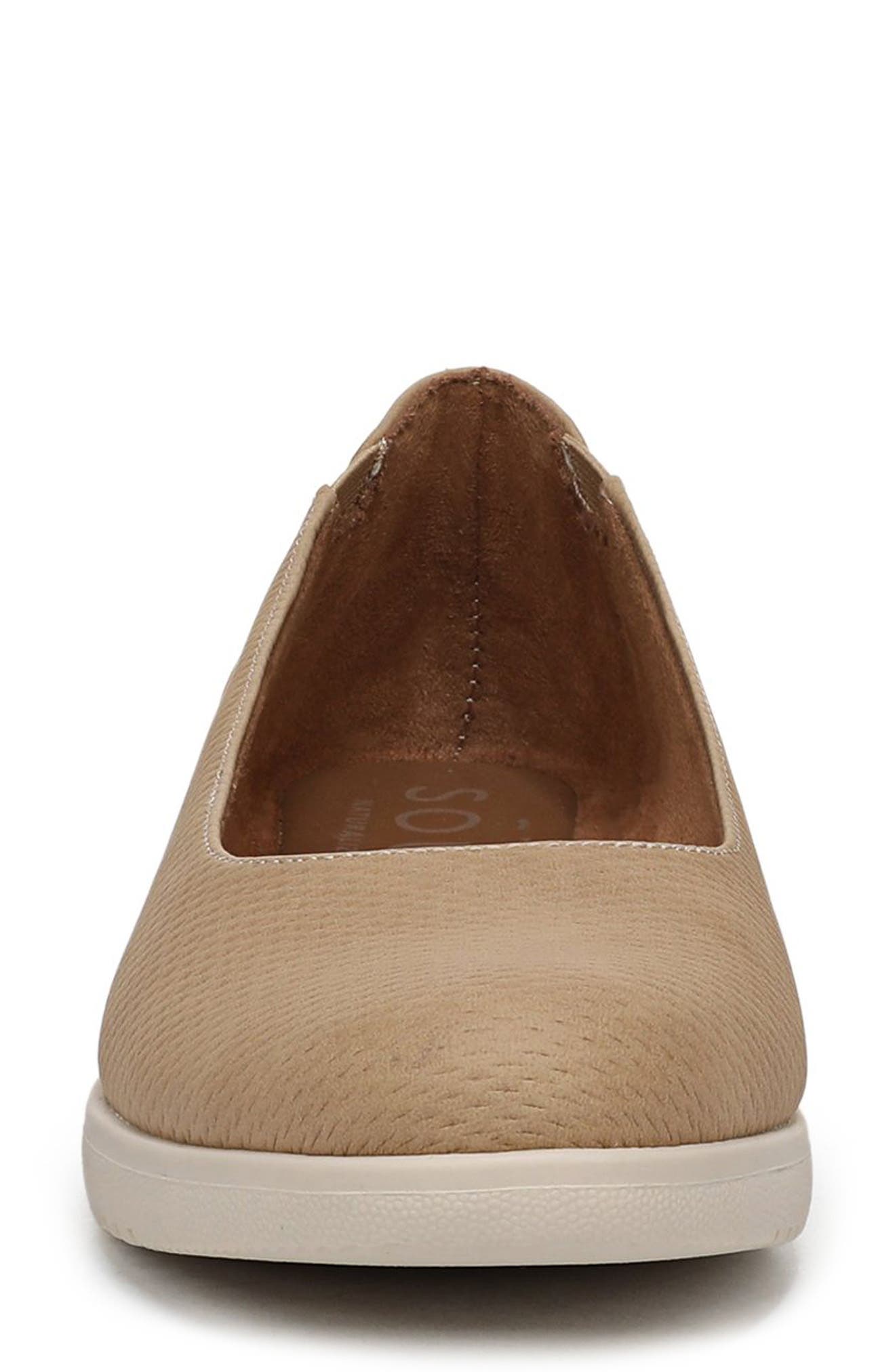 Idea Perforated Ballet Wedge Flat, Alternate, color, TAN PERFORATED FAUX LEATHER