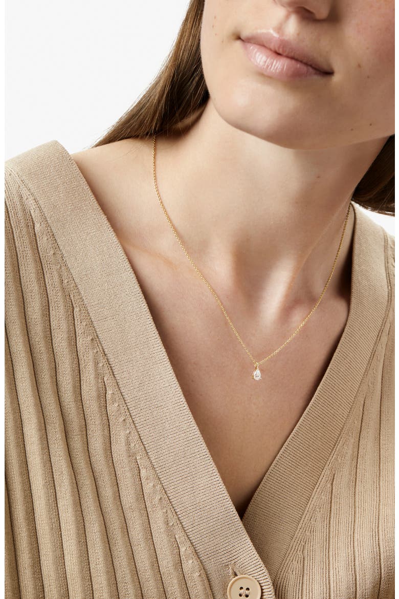 Delicate Solitaire Pendant - Elise Pendant, Alternate, color, Gold