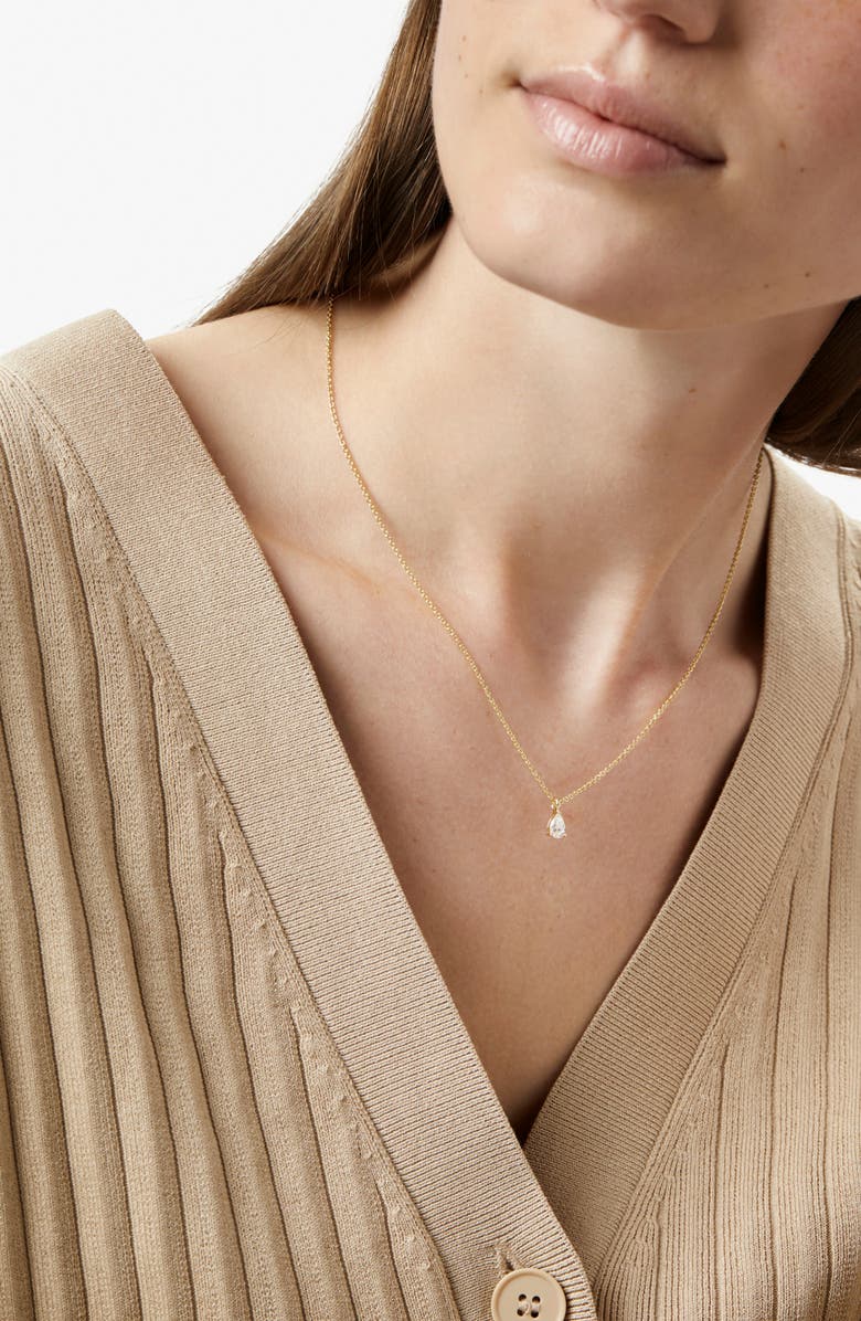 Ana Luisa Delicate Solitaire Pendant - Elise Pendant, Alternate, color, Gold