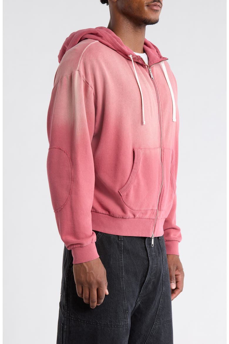Padded Elbow Zip-Up Hoodie, Alternate, color, BRICK