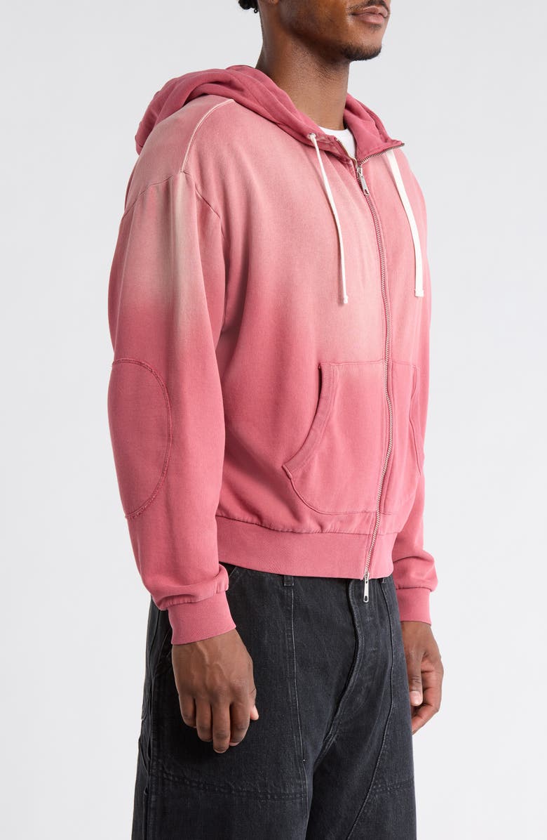 Brain Dead Padded Elbow Zip-Up Hoodie, Alternate, color, Brick