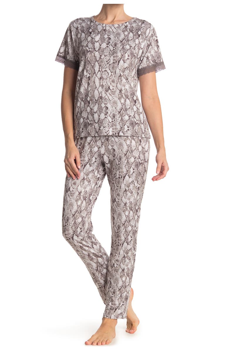 Flora Nikrooz Shania Snake Print Top & Pants 2-Piece Pajama Set, Main, color,