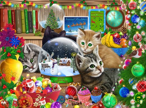 Snow Globe Kitten 1000 piece Jigsaw Puzzle for Adults