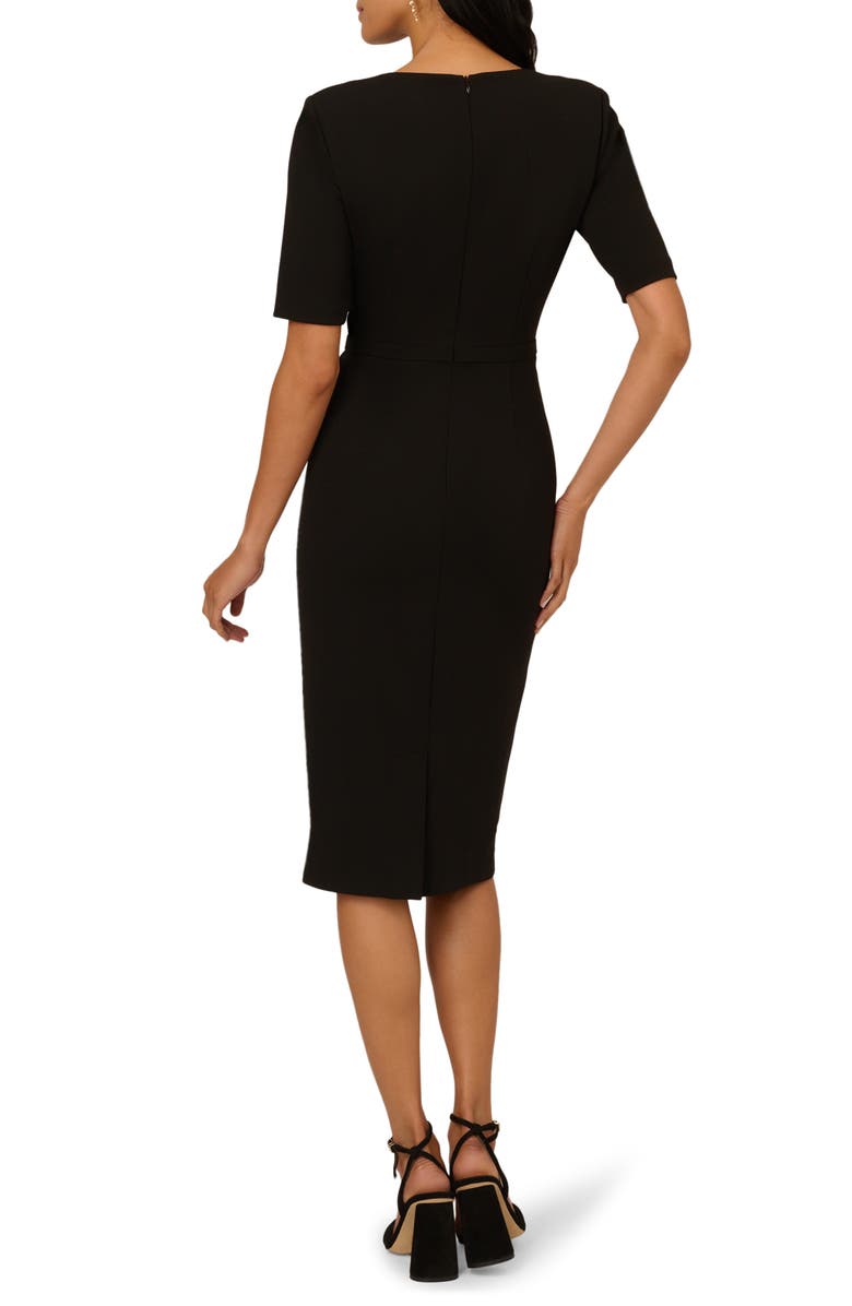 Adrianna Papell Bow Front Sheath Dress, Alternate, color, Black