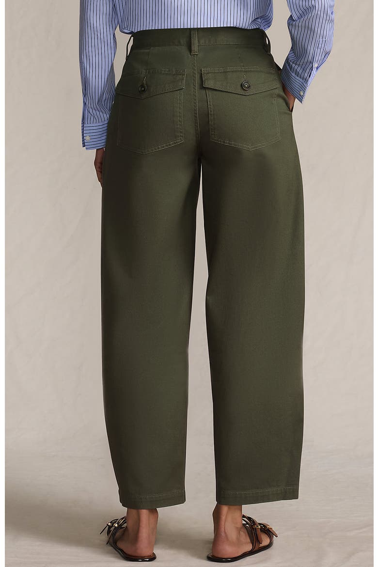 High Rise Barrel Leg Chino Pants, Alternate, color, Forest Moss
