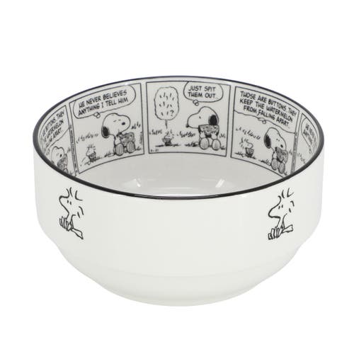 Gibson Sunday Strips 2 Piece 6 Inch Round Fine Ceramic Bowl Set In White