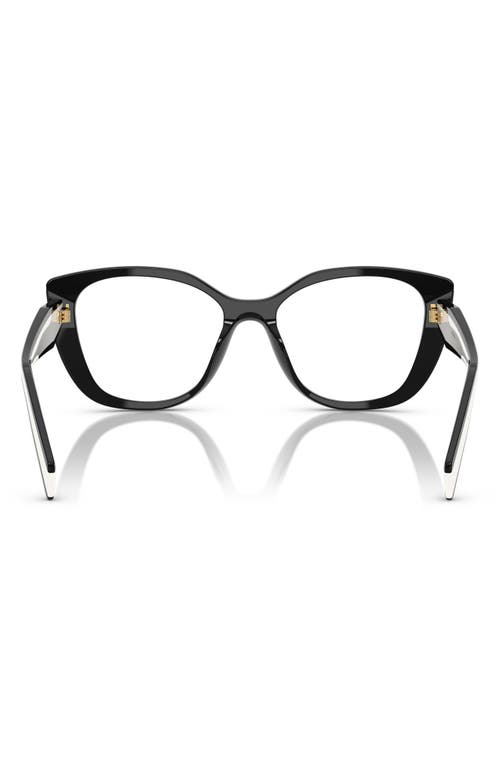 Prada 51mm Cat Eye Optical Glasses In Black