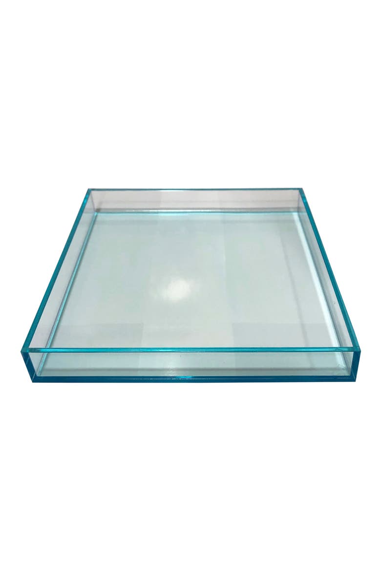 Square Lucite Tray, Main, color, TEAL