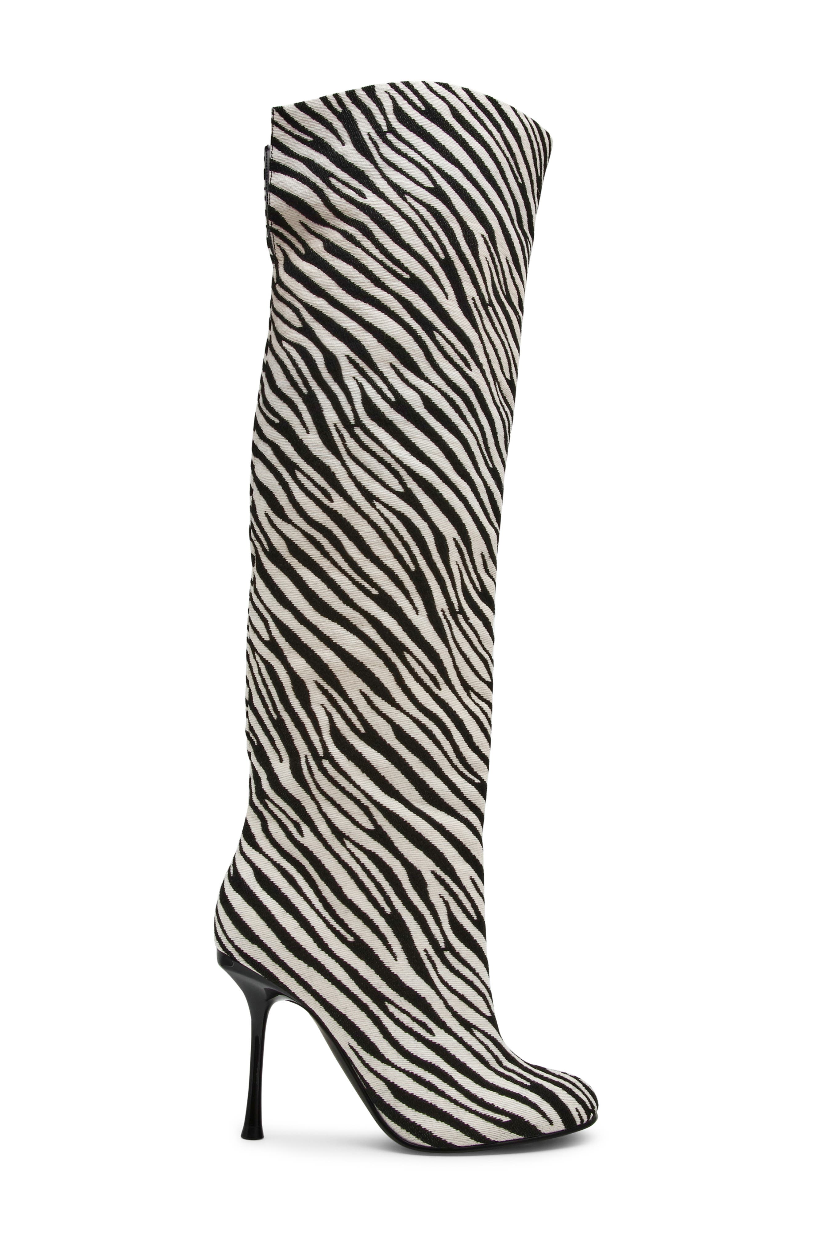 Steve Madden Alluring Over the Knee Boot, Alternate, color, Zebra