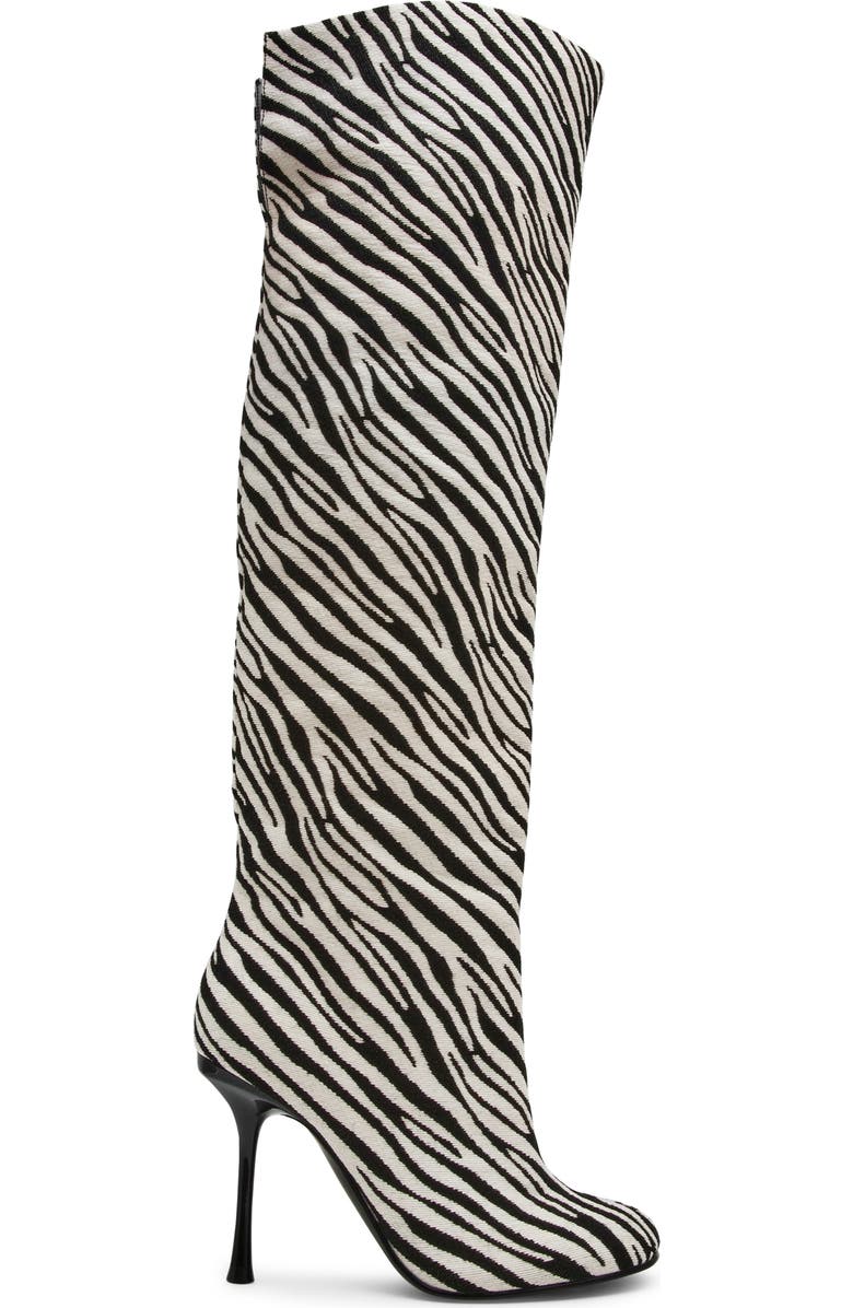 Steve Madden Alluring Over the Knee Boot, Alternate, color, Zebra
