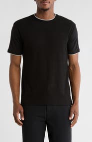 DENIM AND FLOWER Tipped Textured Cotton Blend T-Shirt