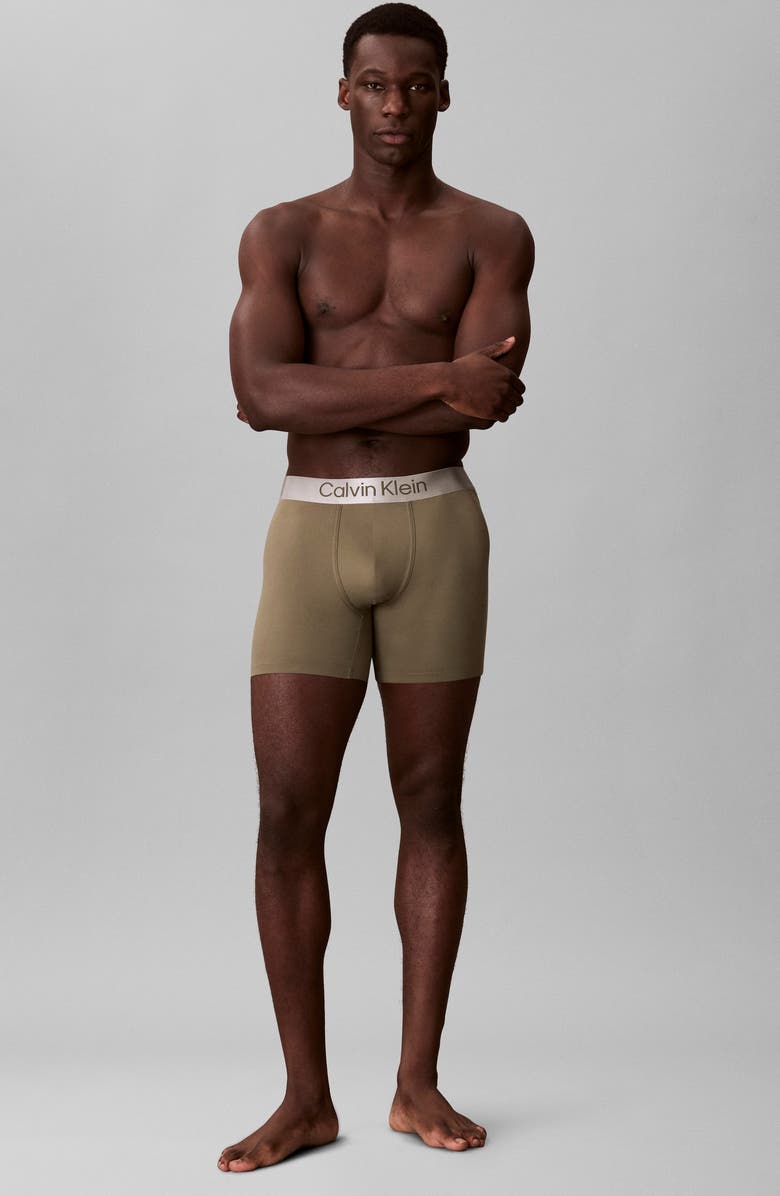 Calvin Klein Brushed Microfiber Jersey Boxer Briefs, Alternate, color, Brush Green