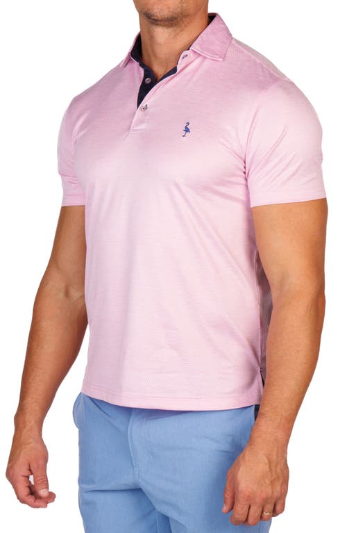 Tailorbyrd Mélange Mesh Performance Golf Polo In Pink