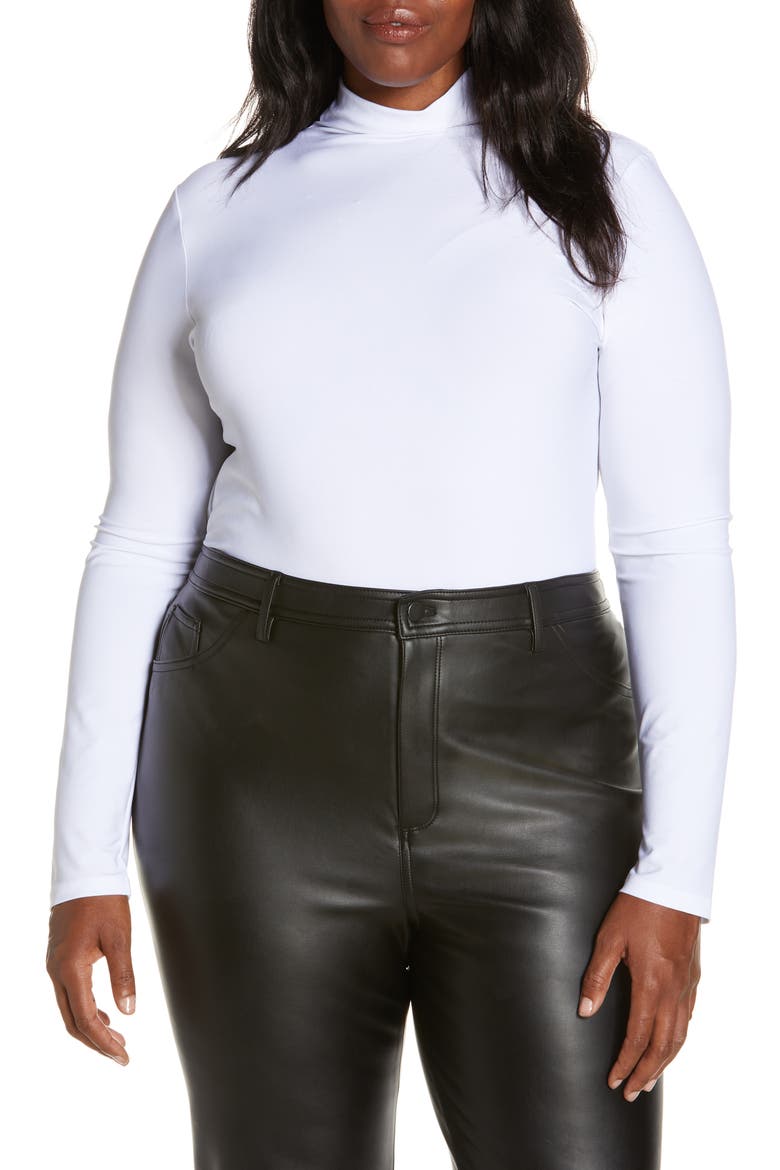 Funnel Neck Top, Main, color, WHITE