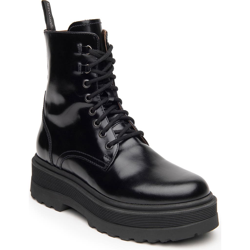 Nerogiardini Side-zip Leather Combat Boots In Black