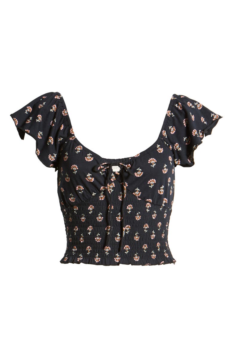 Billabong Secret Spot Flutter Sleeve Crop Top, Alternate, color, 