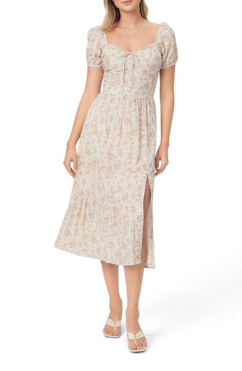 Otienne Floral Print Midi Dress