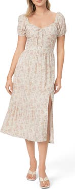 PAIGE Otienne Floral Print Midi Dress