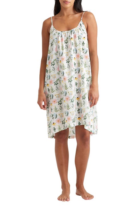 Delphine Strappy Cotton Sateen Nightgown