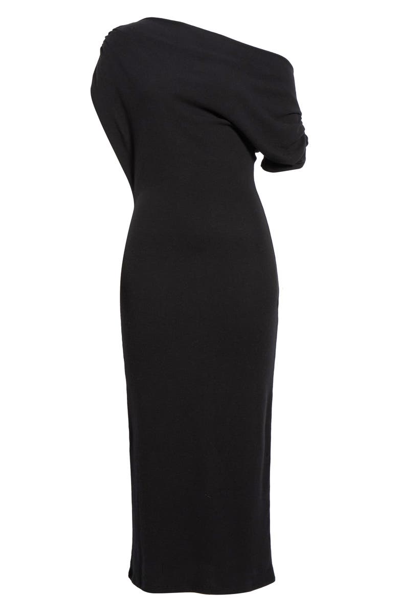 Reformation Iris One-Shoulder Dress, Main, color, Black