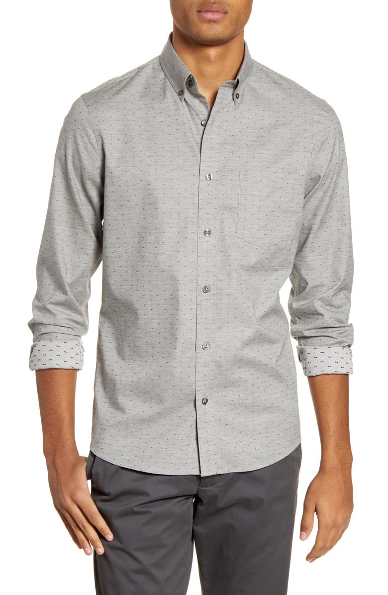 NORDSTROM MEN'S SHOP Trim Fit Button-Down Shirt, Main, color, 