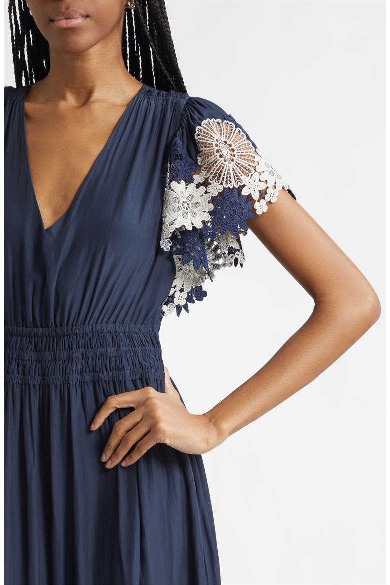 Georgie Lace Detail Maxi Dress, Alternate, color, NAVY