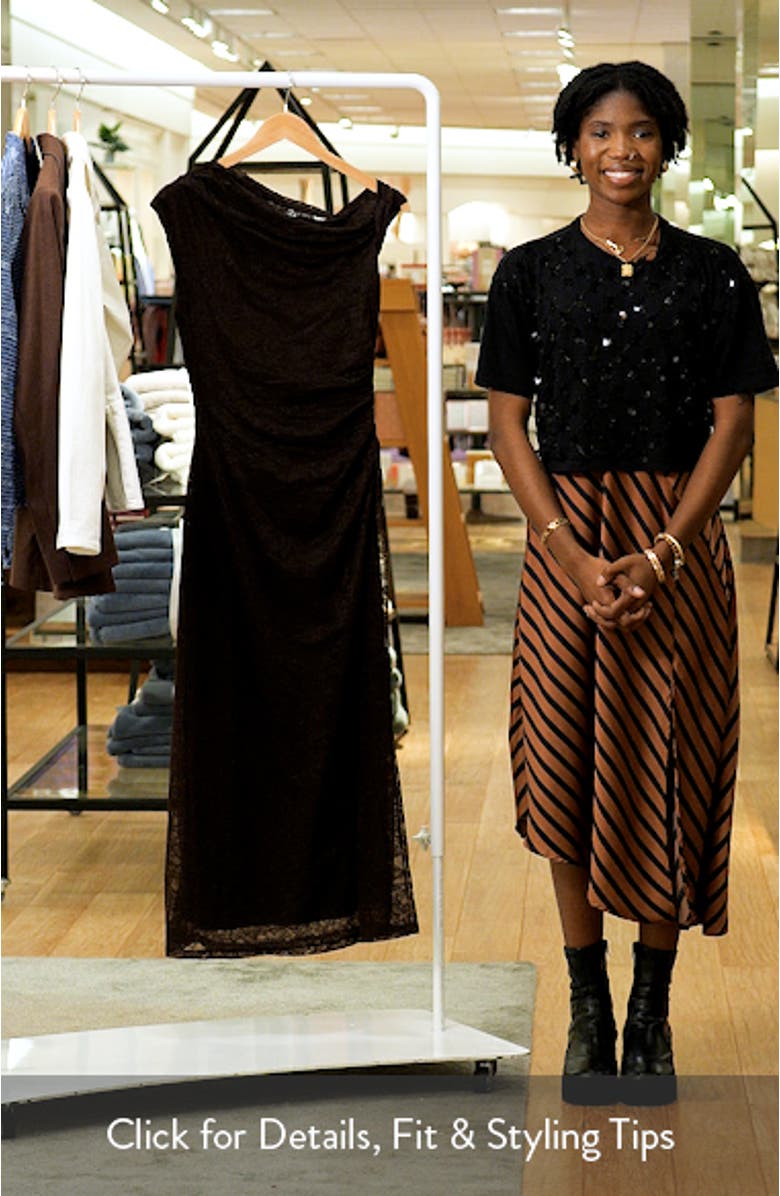 Paris Asymmetric Lace Midi Dress, sales video thumbnail