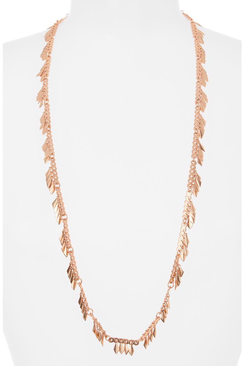 Long Fringe Necklace, Alternate, color, ROSE GOLD