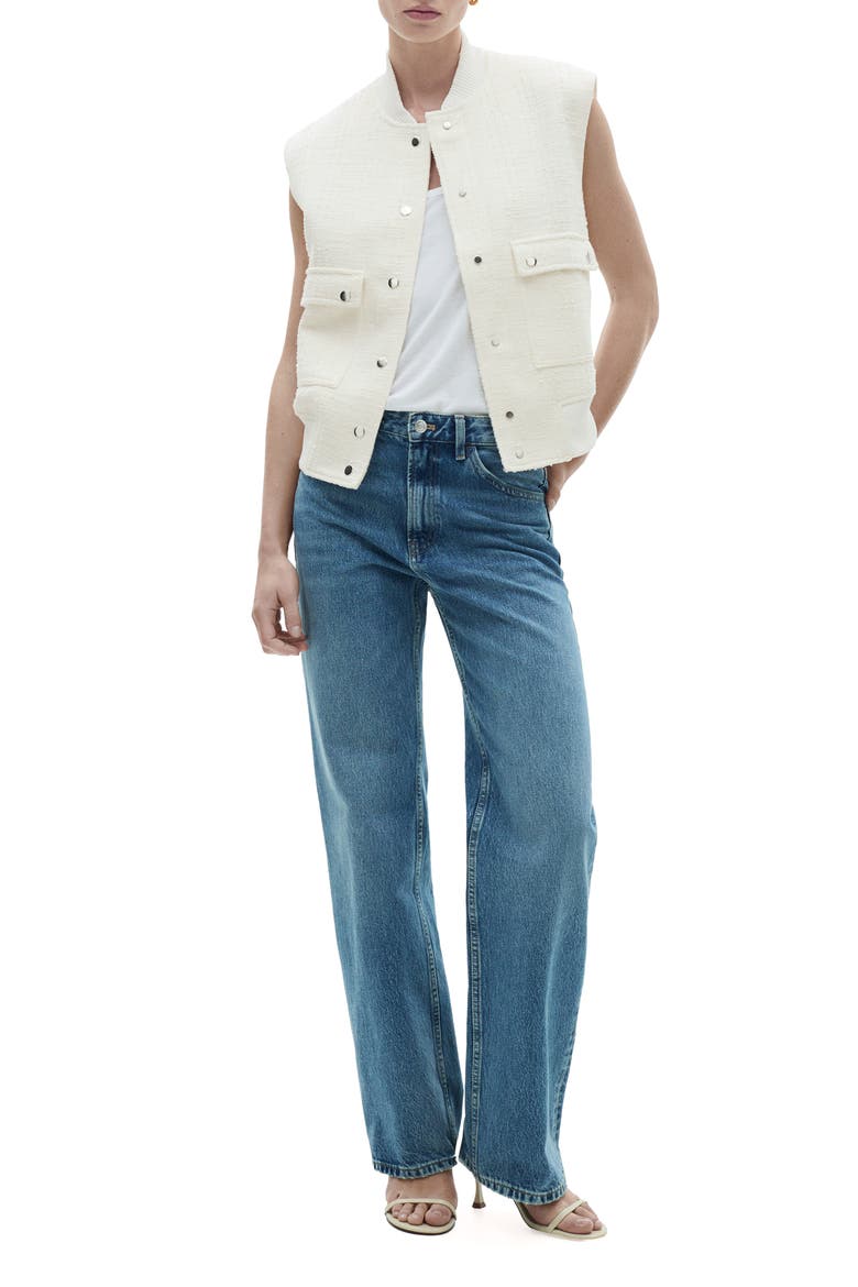 Tweed Cargo Vest, Alternate, color, OFF WHITE