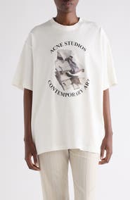Acne Studios Relaxed Fit Distressed Organic Cotton Graphic T-Shirt