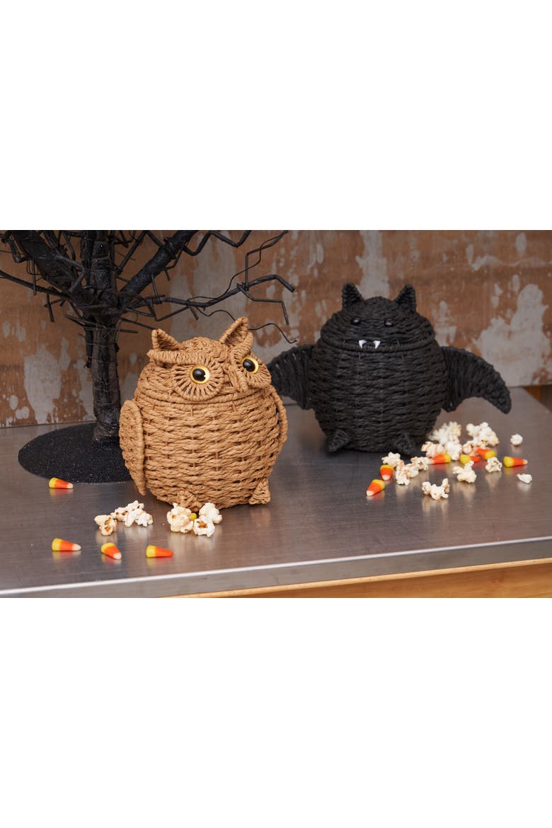 Handwoven Halloween Baskets, Alternate, color, Brown