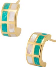 Jan Leslie Dash Huggie Earring Set In Sterling With 18K Gold Overlay