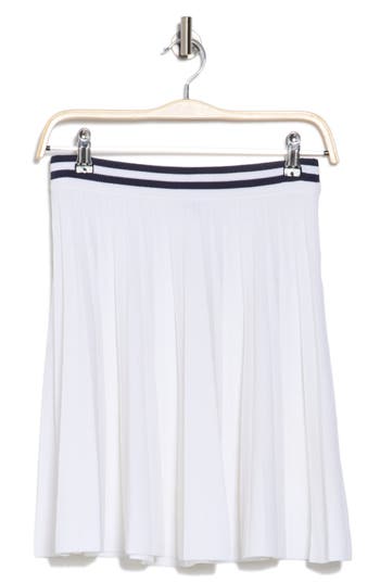 525 Larissa Stripe Waist Pleated Skirt In Bleach White Multi