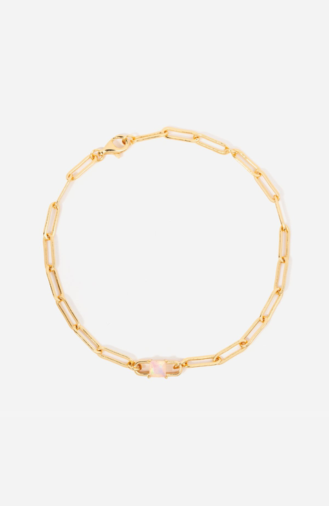 Birthstone Paperclip Chain Bracelet