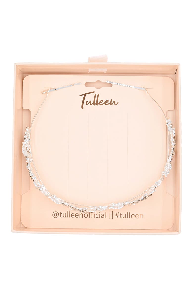 Rhinestone Leaf Pattern Headband, Alternate, color, Silver