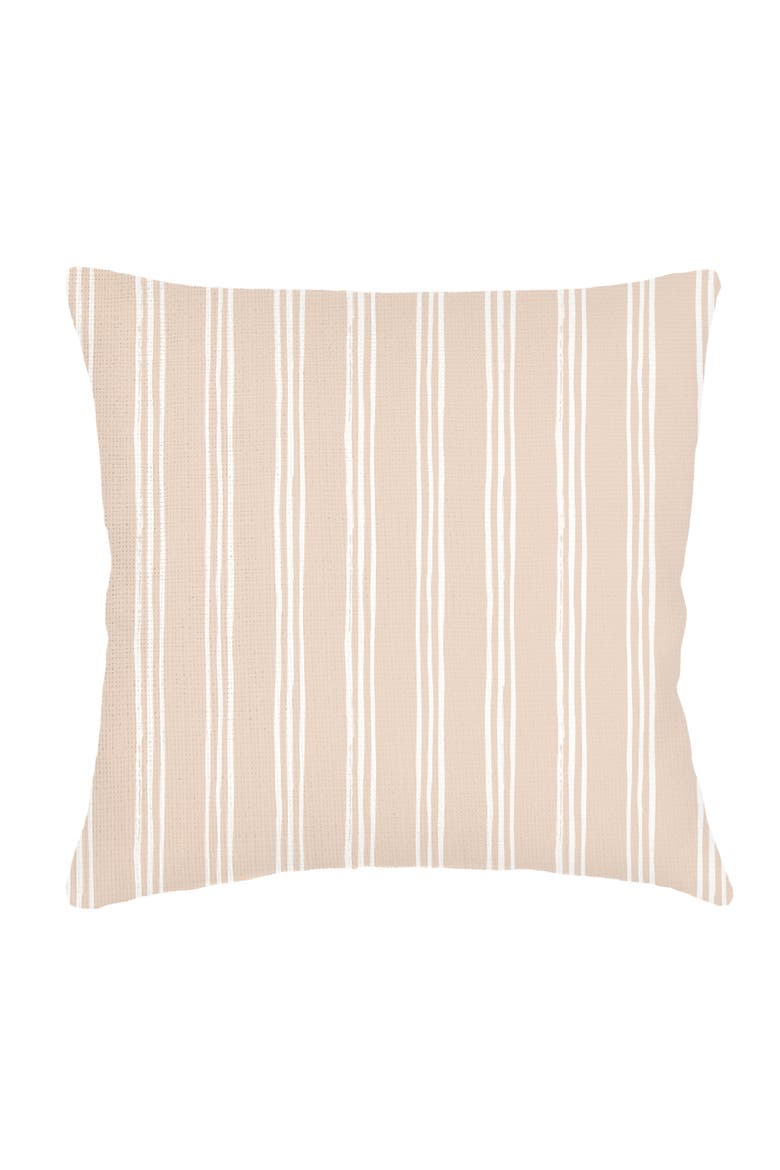 Ocean Drift Beige Stripe Linen Euro Pillow 26x26 with Down Insert, Main, color, Beige Stripe