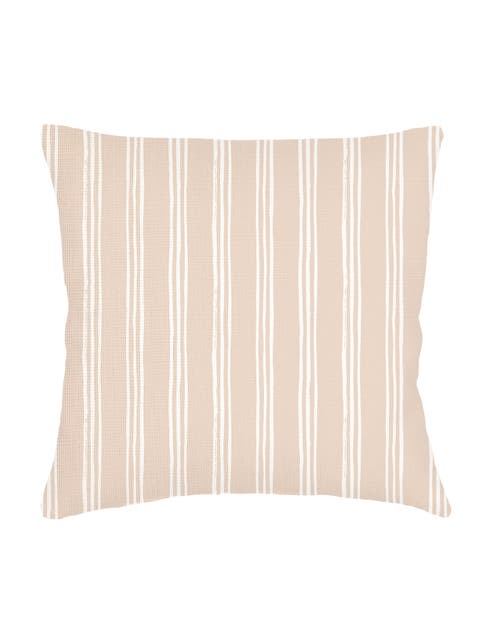 Ocean Drift Beige Stripe Linen Euro Pillow 26x26 with Down Insert